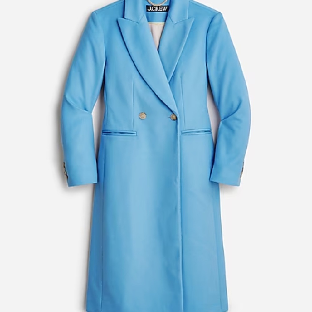 J Crew Italian Wool Mirabelle Topcoat in Mountain Bluebird, Size 4
